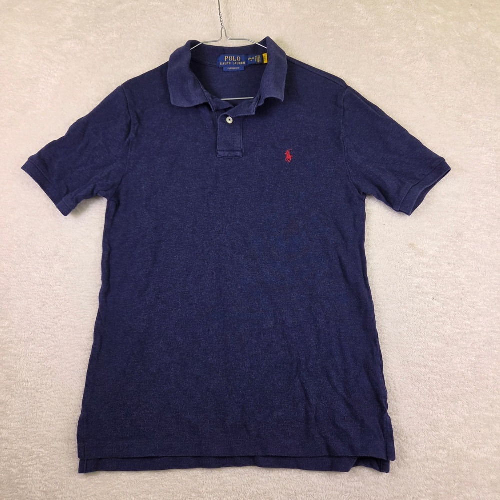 Polo Ralph Lauren Kids Navy Blue Heather Short Sleeve Polo Shirt L 14-16